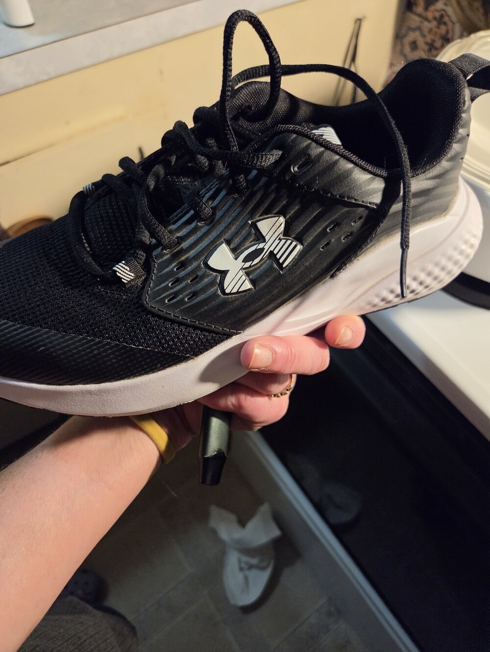 Under Armour Black and White Men's Athletic Running Sneakers